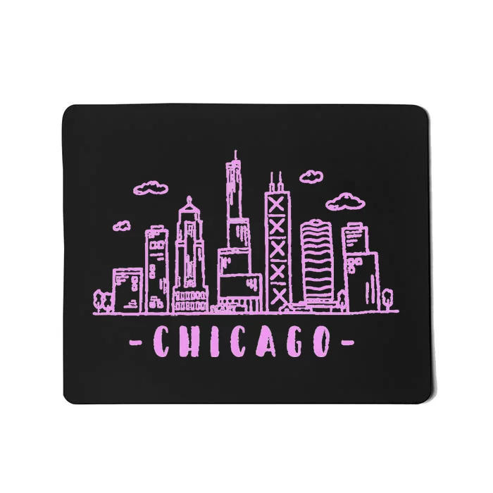 Chicago Skyline Illinois Vintage Mousepad