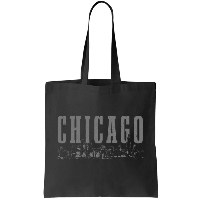 Chicago Skyline Illinois Vintage Chicago Pride Tote Bag