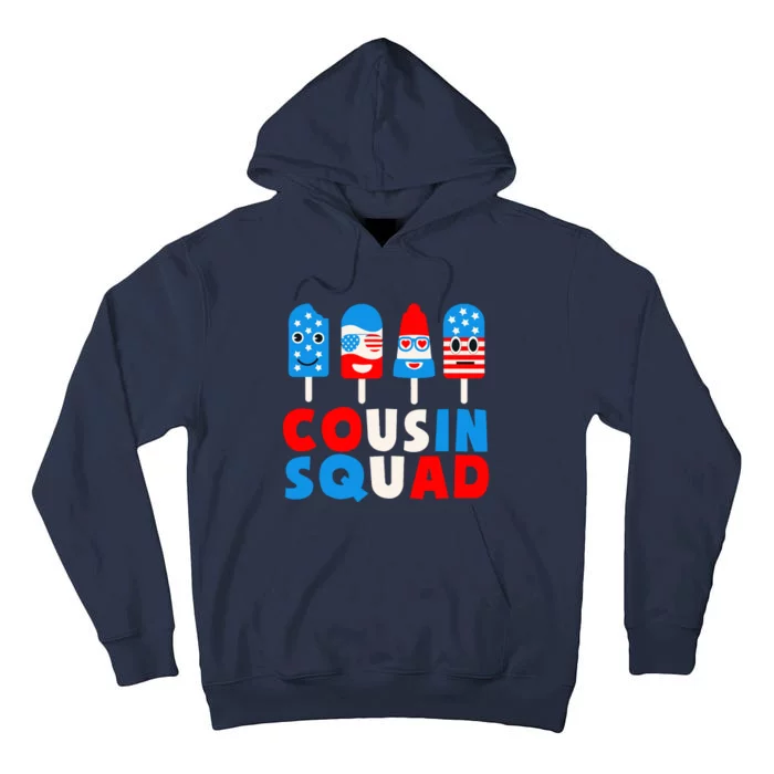 Cousin Squad Ice Cream US American Flag 4th Of July Gift Tall Hoodie