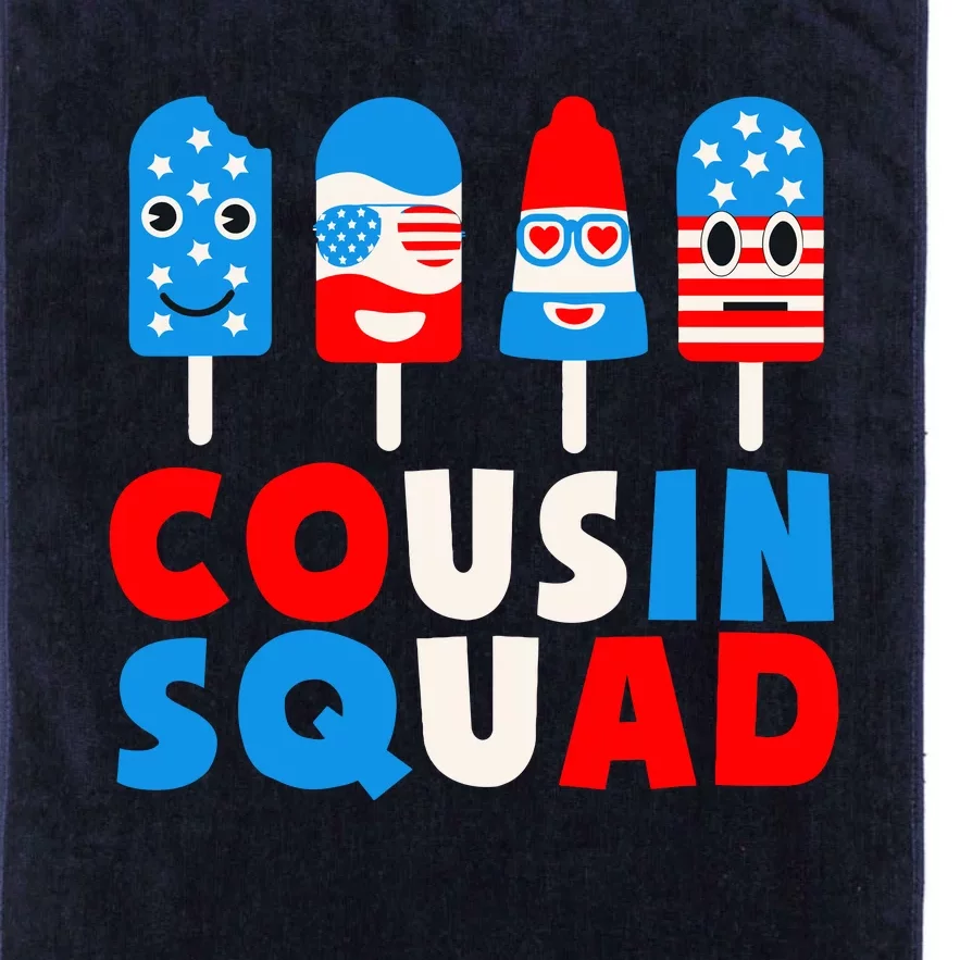 Cousin Squad Ice Cream US American Flag 4th Of July Gift Platinum Collection Golf Towel