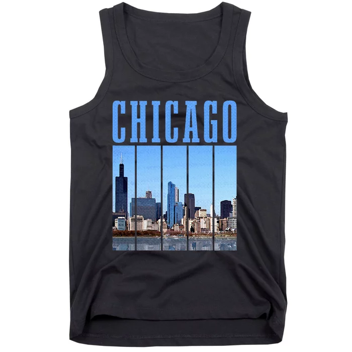 Chicago Skyline Illinois Vintage Pride Chicago Tank Top