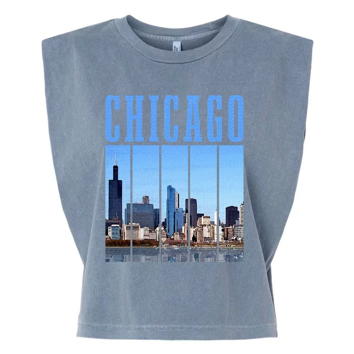 Chicago Skyline Illinois Vintage Pride Chicago Garment-Dyed Women's Muscle Tee