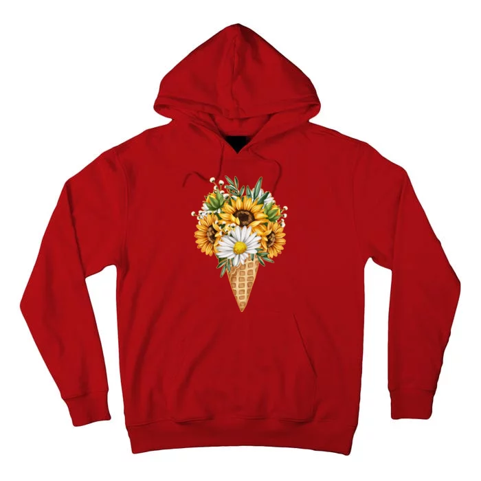 Cute Sunflowers In Ice Cream Cone Tall Hoodie