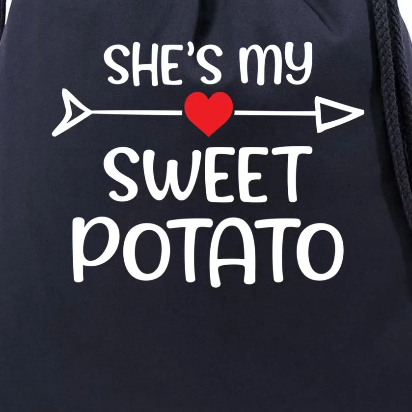 Cute She Is My Sweet Potato Rotic Couple Gift Drawstring Bag