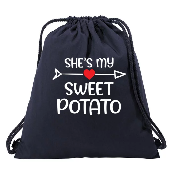 Cute She Is My Sweet Potato Rotic Couple Gift Drawstring Bag