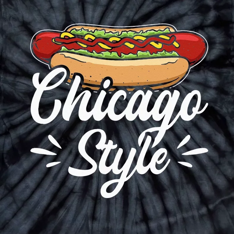 Chicago Style Illinois Hot Dog Tie-Dye T-Shirt