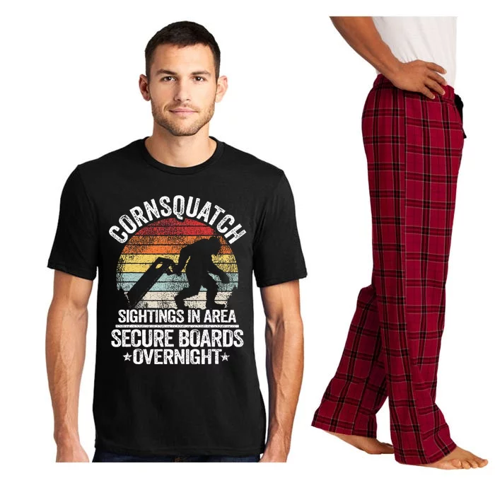 Cornsquatch Sightings In Area Sasquatch Bigfoot Cornhole Pajama Set