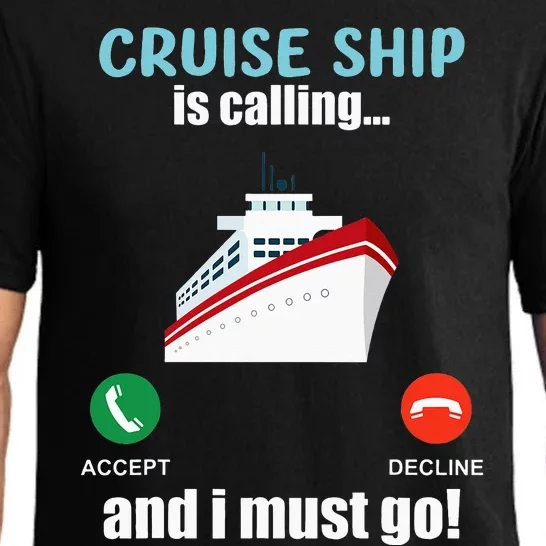 Cruise Ship Is Calling Funny Cruising Vacation Trip Spring Pajama Set