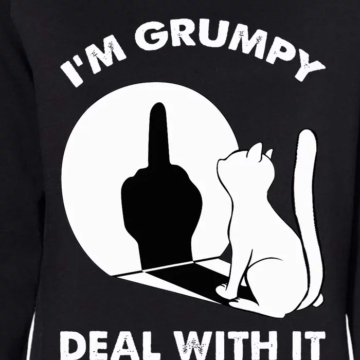 Cat Shadow I'm Grumpy Deal With It Womens California Wash Sweatshirt