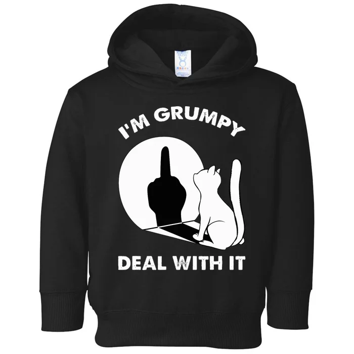 Cat Shadow I'm Grumpy Deal With It Toddler Hoodie