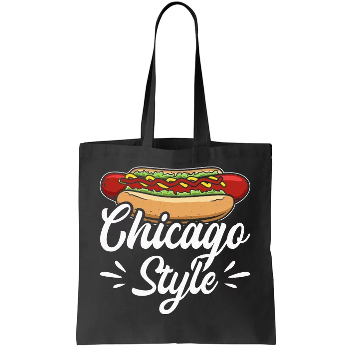 Chicago Style Illinois Hot Dog Tote Bag