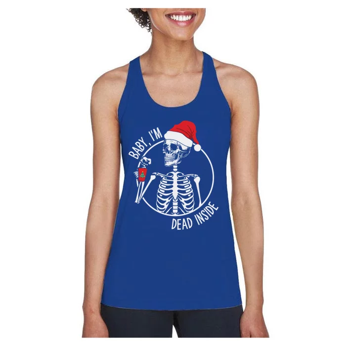 Christmas Skeleton Ing Coffee IM Dead Inside Gift Women's Racerback Tank