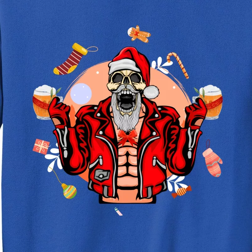 Christmas Skeleton Ing Beer Santa Claus Skeleton Gift Tall Sweatshirt