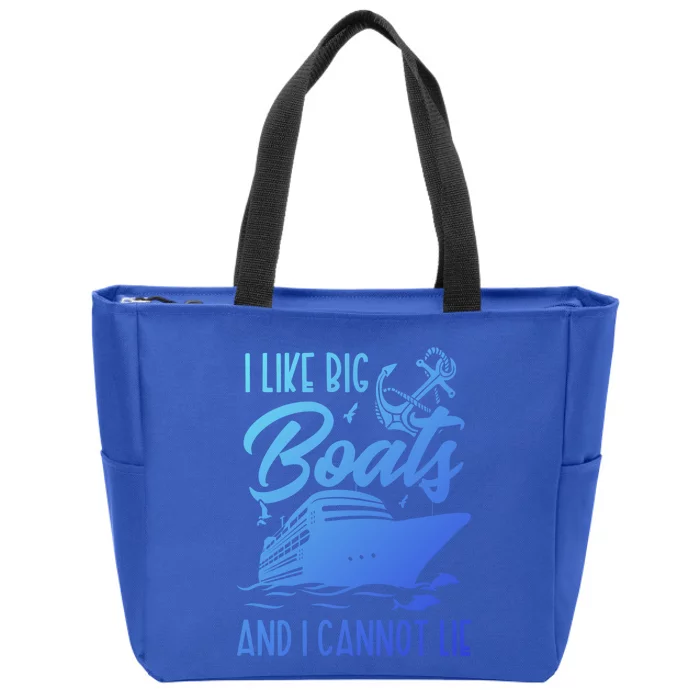 Cruise Ship I Like Bog Boats And I Cannot Lie Funny Great Gift Zip Tote Bag