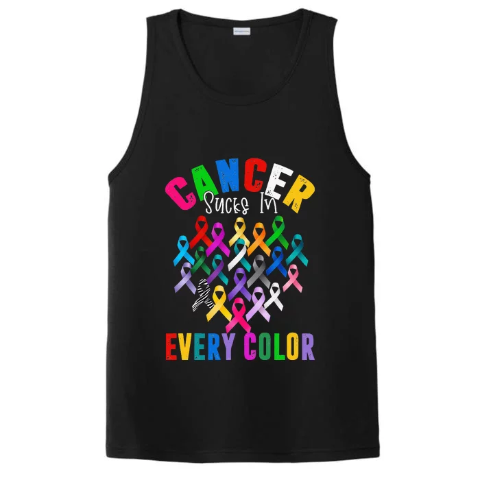 Cancer Sucks In Every Color Fighter Funk Cancer Performance Tank