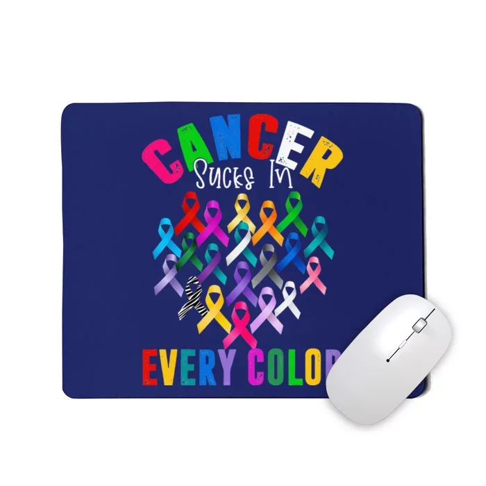 Cancer Sucks In Every Color Fighter Funk Cancer Mousepad