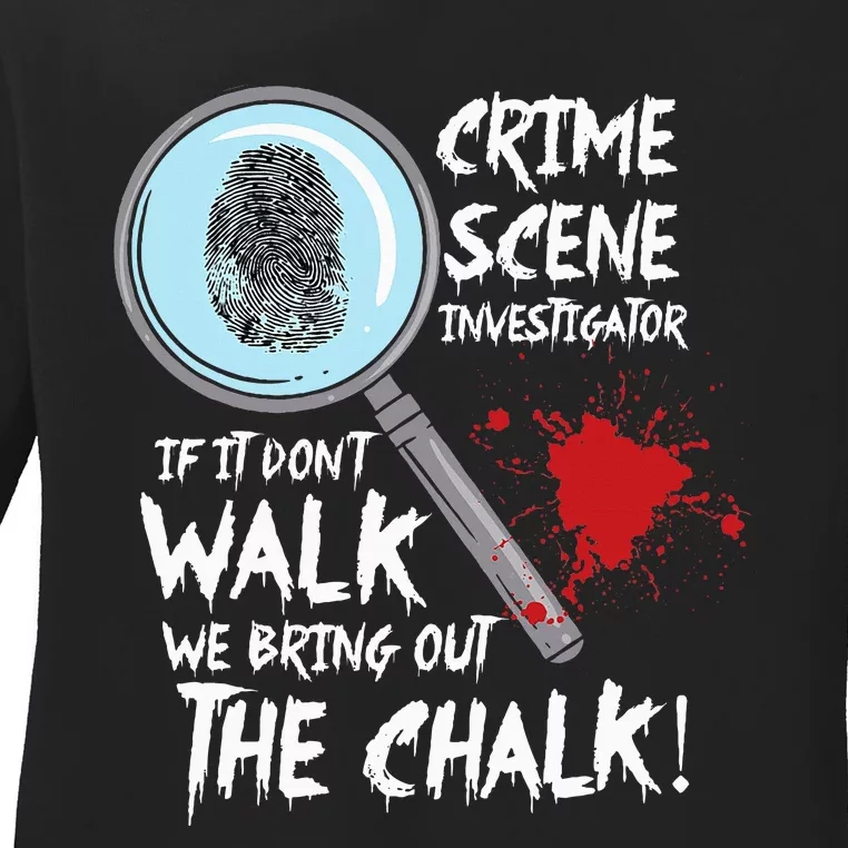 Crime Scene Investigator Detective Ladies Long Sleeve Shirt