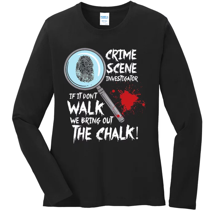 Crime Scene Investigator Detective Ladies Long Sleeve Shirt