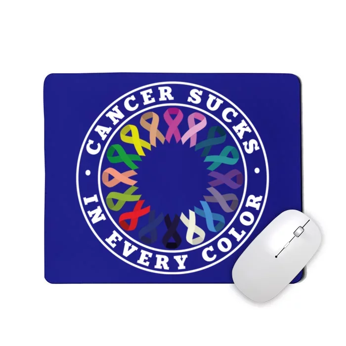 Cancer Sucks In Every Color Cancer Awareness Ribbons Cute Gift Mousepad