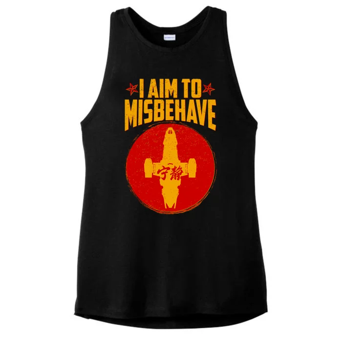 Cool Scifi I Aim To Misbehave Ladies Tri-Blend Wicking Tank