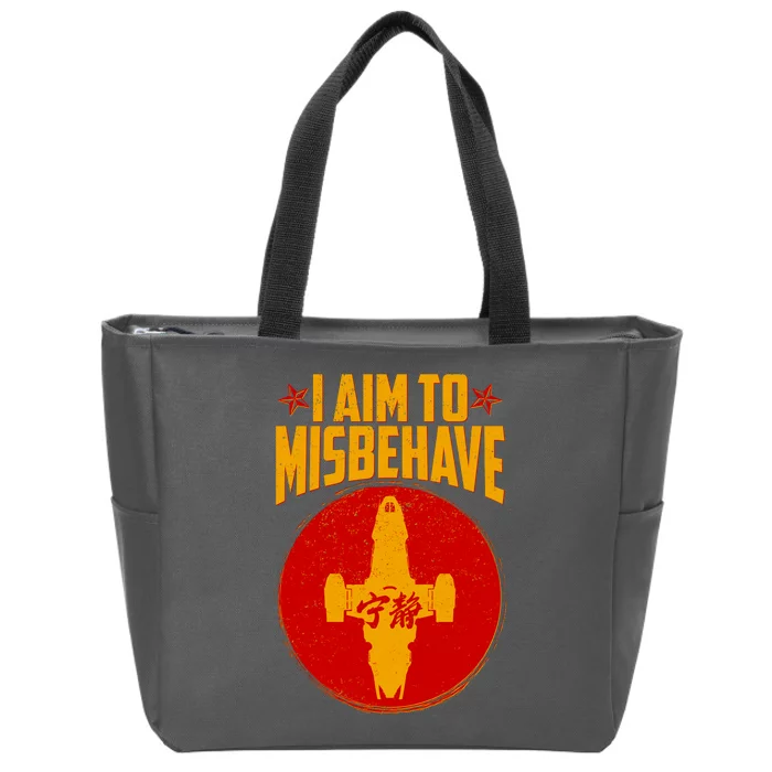 Cool Scifi I Aim To Misbehave Zip Tote Bag