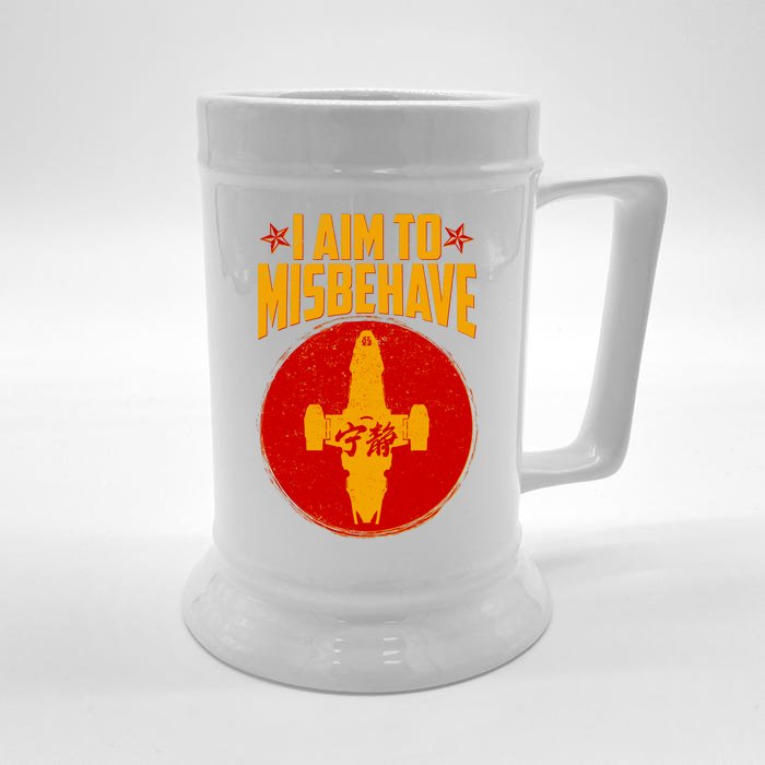 Cool Scifi I Aim To Misbehave Front & Back Beer Stein