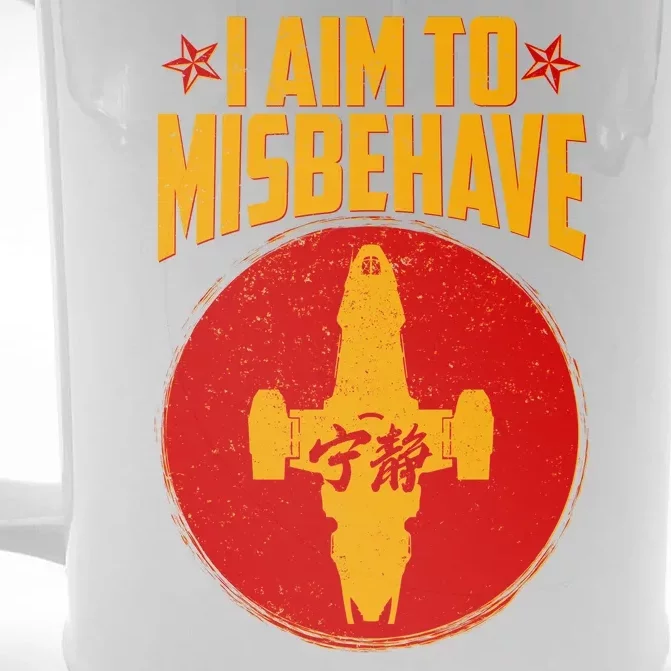 Cool Scifi I Aim To Misbehave Front & Back Beer Stein