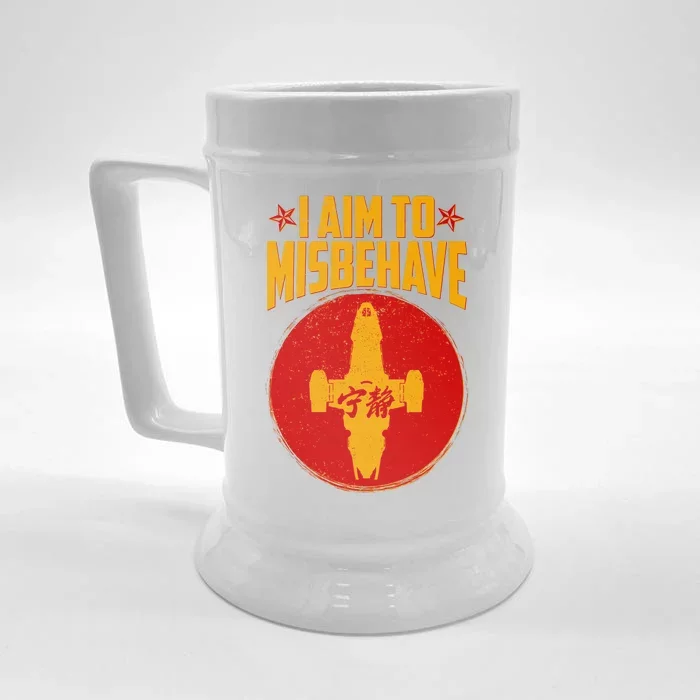 Cool Scifi I Aim To Misbehave Front & Back Beer Stein