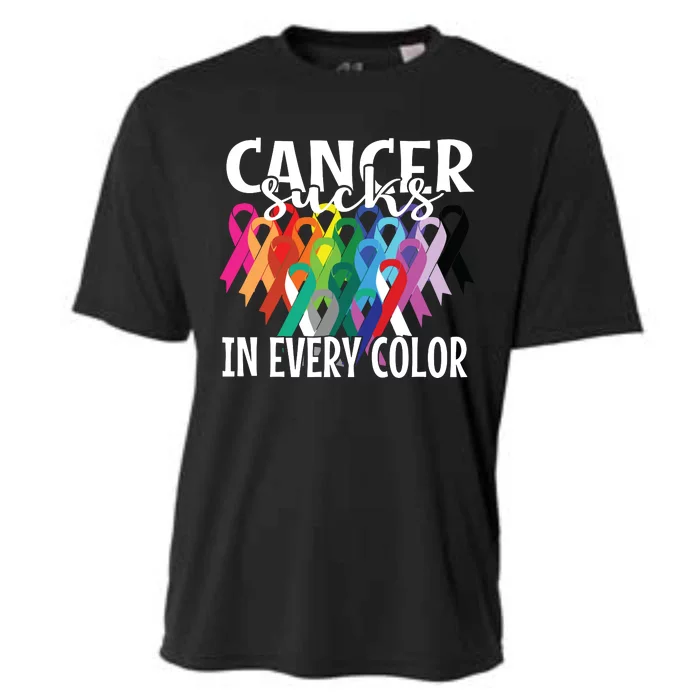 Cancer Sucks In Every Color Fighter Fight The Cancer Cooling Performance Crew T-Shirt