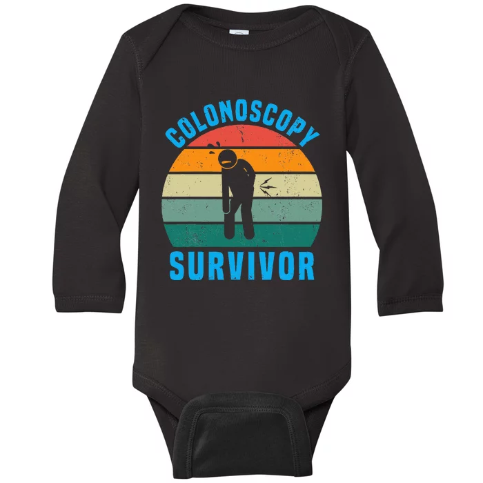 Colonoscopy Survivor I Survived My Colonoscopy Baby Long Sleeve Bodysuit