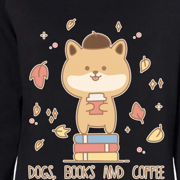 Cute Shiba Inu Dogs Books And Coffee Autumn Meaningful Gift Womens California Wash Sweatshirt