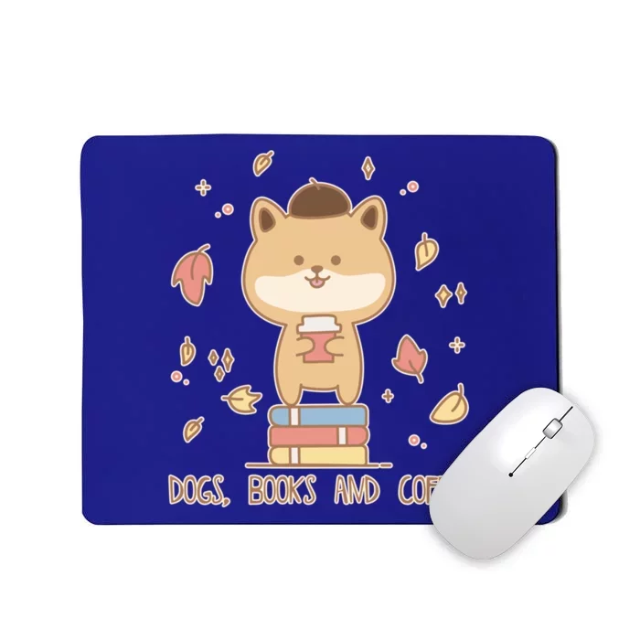 Cute Shiba Inu Dogs Books And Coffee Autumn Meaningful Gift Mousepad