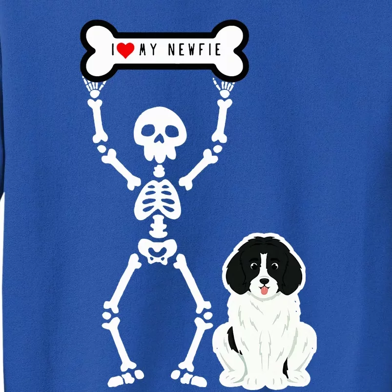 Cute Skeleton I Love My Landseer Newfie Sweatshirt