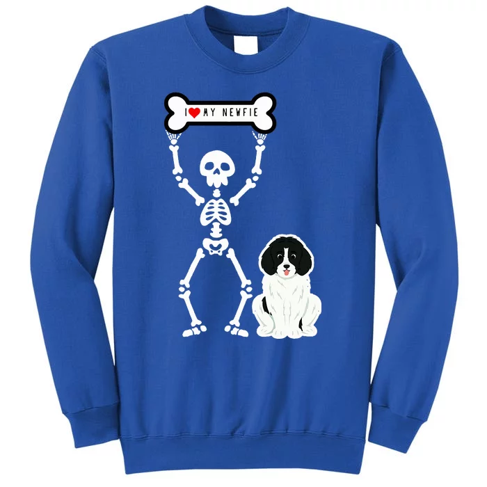 Cute Skeleton I Love My Landseer Newfie Sweatshirt