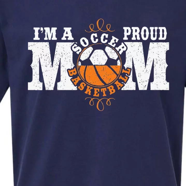 Combined Sports I'm a Proud Basketball Soccer Mom Sueded Cloud Jersey T-Shirt