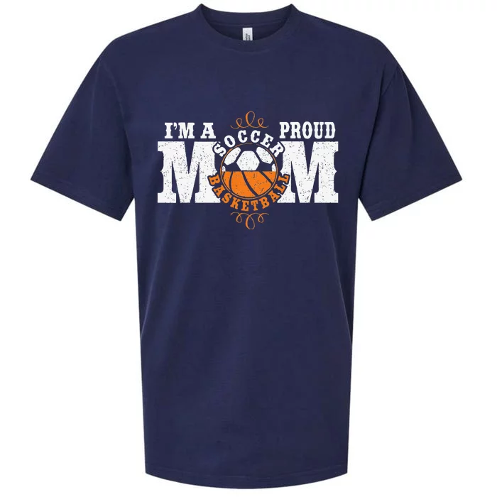 Combined Sports I'm a Proud Basketball Soccer Mom Sueded Cloud Jersey T-Shirt