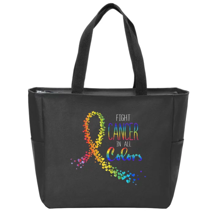 Cancer Sucks In Every Color Fighter Fight Support The Cancer Zip Tote Bag