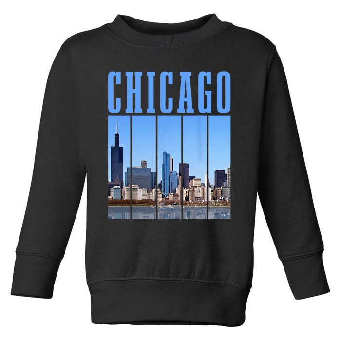 Chicago Skyline Illinois Vintage Pride Chicago Toddler Sweatshirt