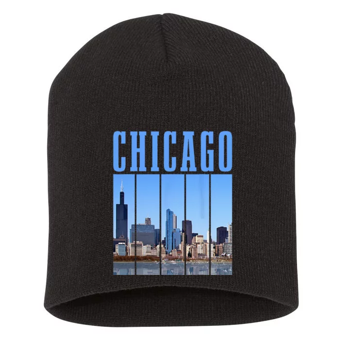 Chicago Skyline Illinois Vintage Pride Chicago Short Acrylic Beanie