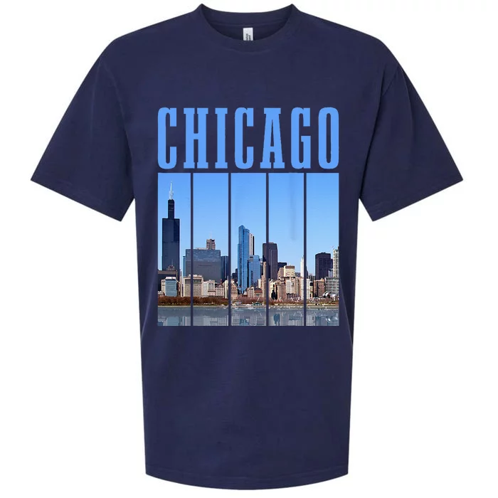 Chicago Skyline Illinois Vintage Pride Chicago Sueded Cloud Jersey T-Shirt