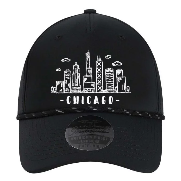 Chicago Skyline Illinois Vintage Performance The Dyno Cap