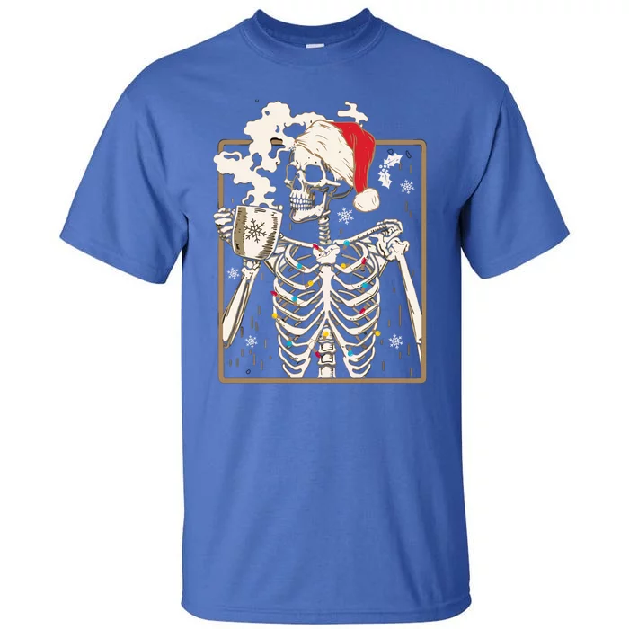 Christmas Skeleton Ing Coffee Halloween Costumes Gift Tall T-Shirt