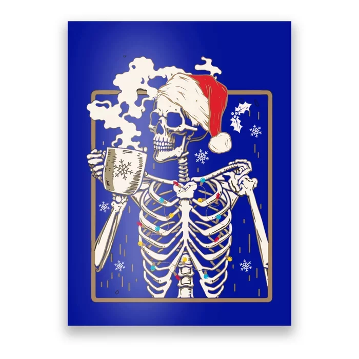 Christmas Skeleton Ing Coffee Halloween Costumes Gift Poster