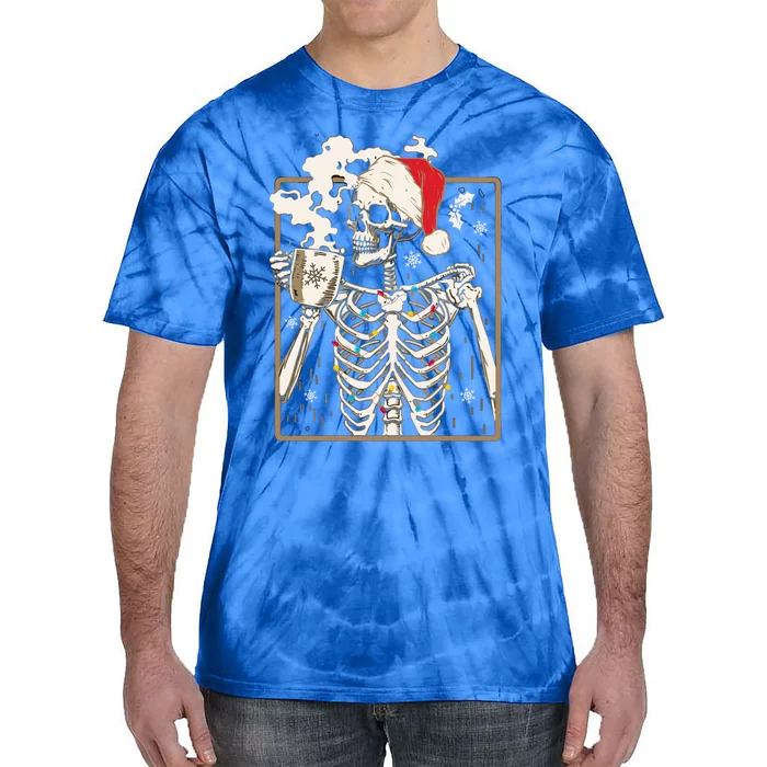 Christmas Skeleton Ing Coffee Halloween Costumes Gift Tie-Dye T-Shirt