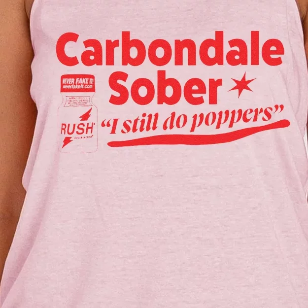 Carbondale Sober I Still Do Poppers Rush Gay Queer Lgbtq Women's Knotted Racerback Tank