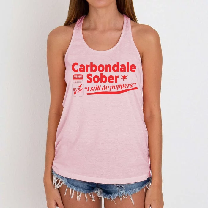 Carbondale Sober I Still Do Poppers Rush Gay Queer Lgbtq Women's Knotted Racerback Tank