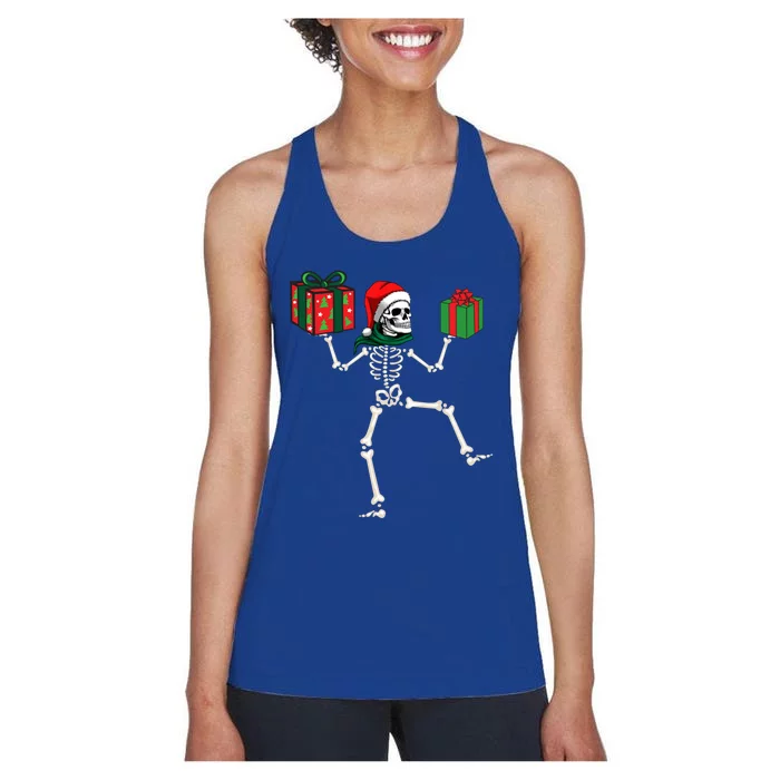 Christmas Skeleton Jolly Dancing Skeleton Xmas Meaningful Gift Women's Racerback Tank