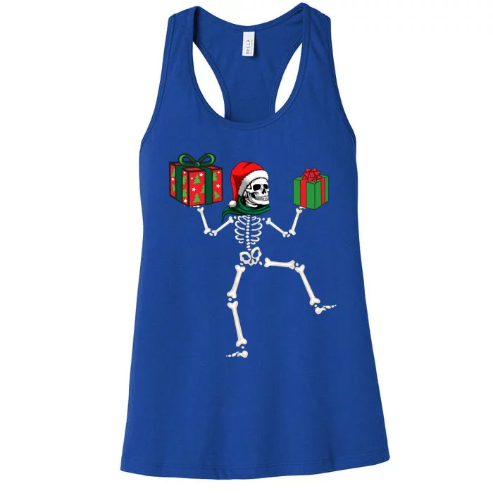 Christmas Skeleton Jolly Dancing Skeleton Xmas Meaningful Gift Women's Racerback Tank