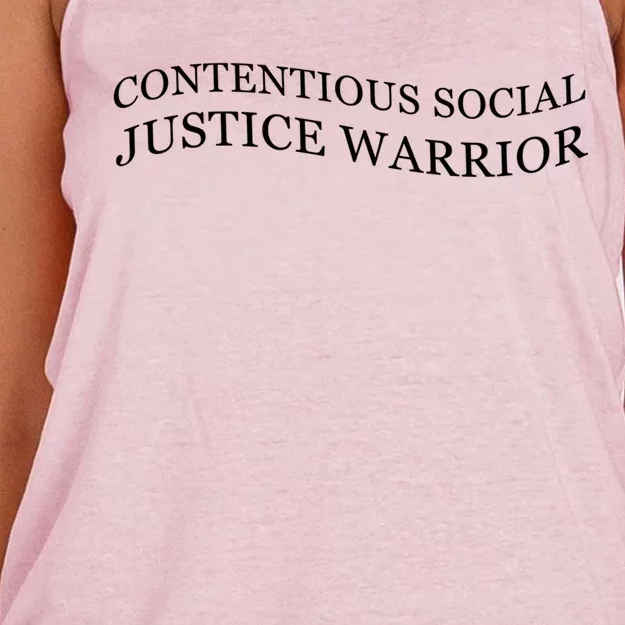 Contentious Social Justice Warrior Cute Gift Women's Knotted Racerback Tank