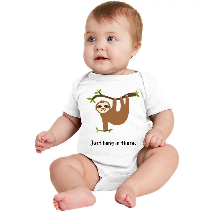 Cute Sloth Just Hang in There Baby Bodysuit